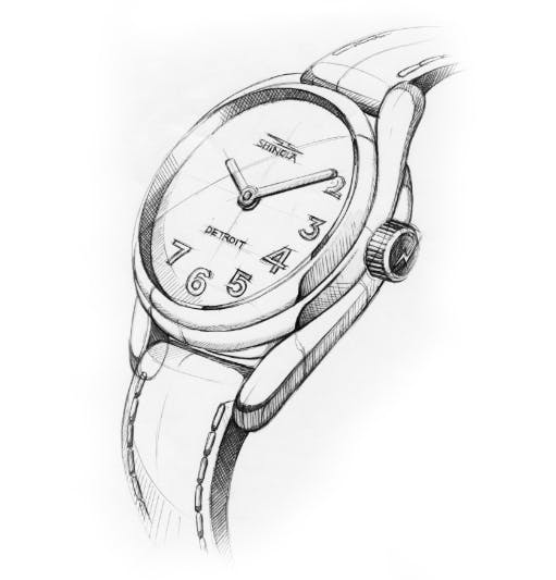 The side profile of the Derby, the latest women's watch from Shinola