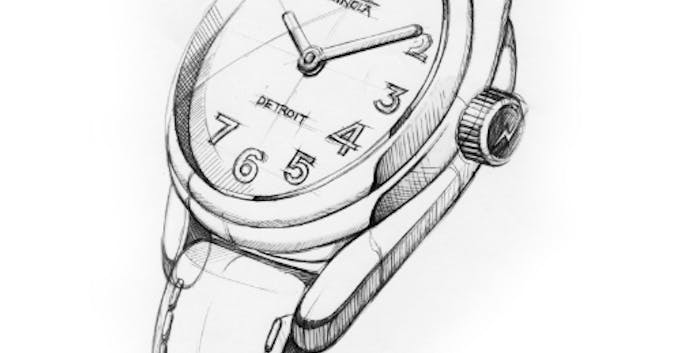 The side profile of the Derby, the latest women's watch from Shinola