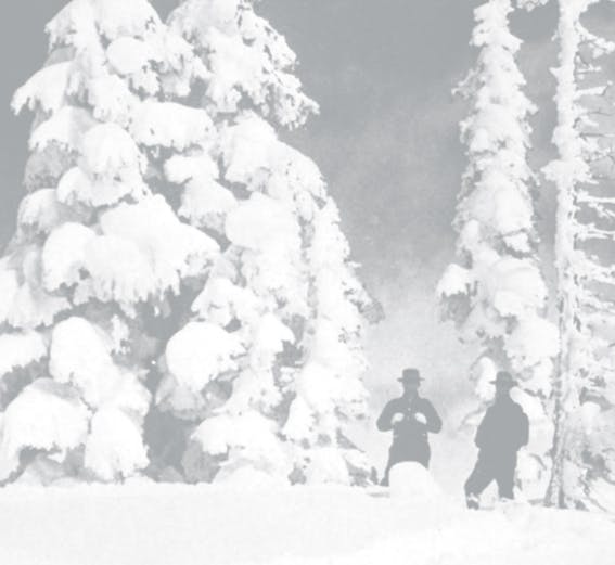 TWO MOUNTAINEERS OBSERVE THE AFTERMATH OF A BLIZZARD