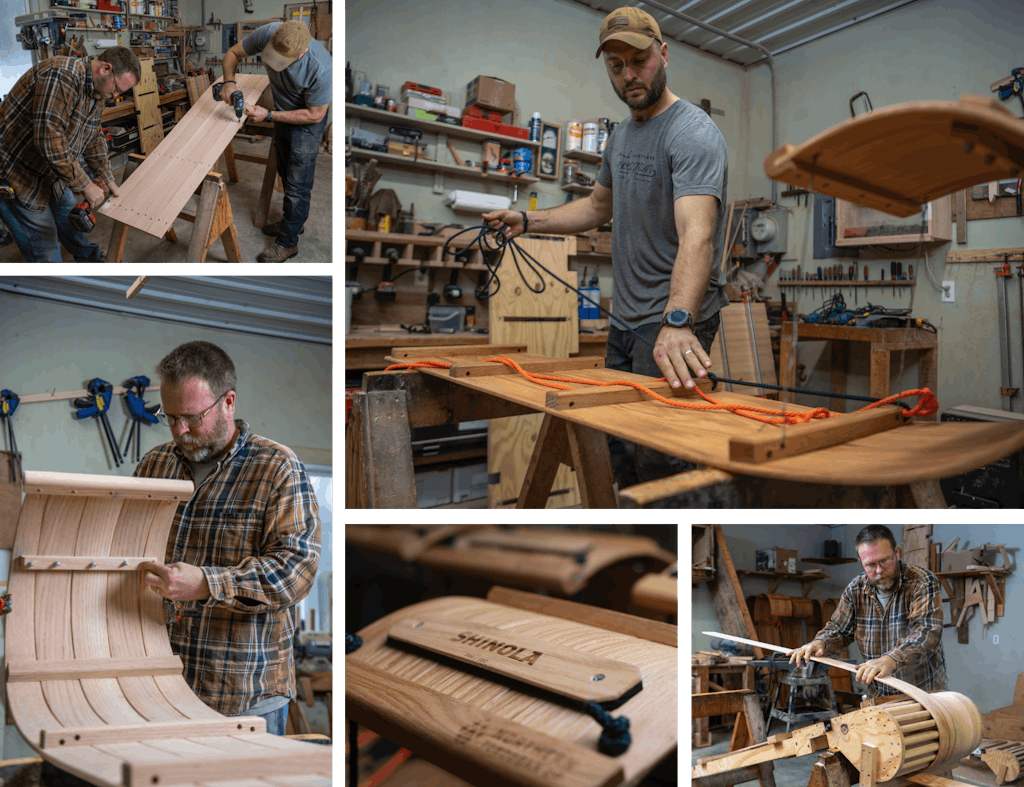 Constructing the Toboggans at the workshop.
